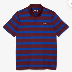 LACOSTE MEN'S Shirt ANTI-UV GOLF POLO BORDEAUX / BLUE sz Small SPF 30 New